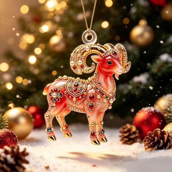 Akryl Zodiac Get Hängande Prydnad Lyckosam Röd Guld Design A1