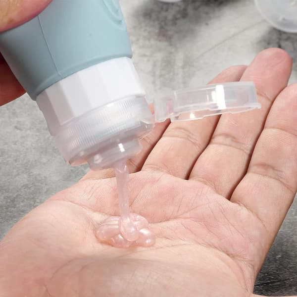 3oz reiseflasker i silikon for toalettsaker, lekkasjesikre A1
