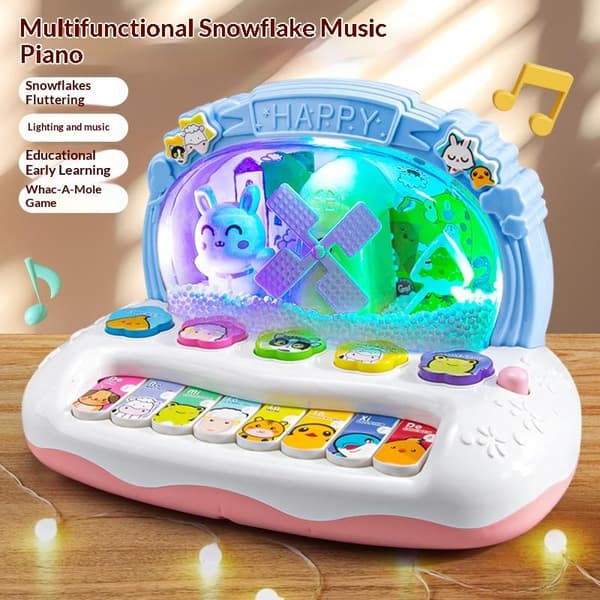 Musikalsk Klaver Keyboard Legetøj Blinkende LED Lys Dyrelyde Ea Random color