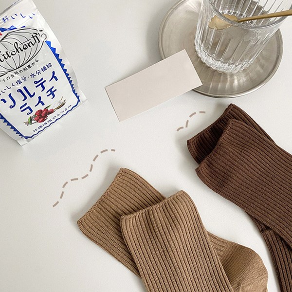 Ny mode efterår vinter hygge bomuld kvinder varme sokker mellem T F