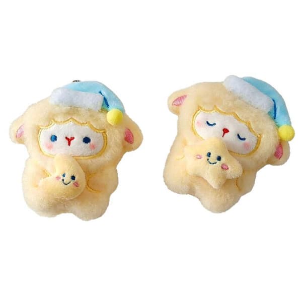 Tecknad Anime Mini Får Nyckelring Fluffig Mjuk Fylld Lammhänge A4