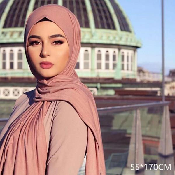 1 stk Hijab skjerf For muslimske kvinner Sjal Hijabs Modal Woman Turba Brown