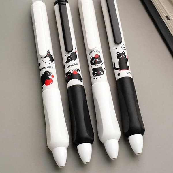 4 STK Trykknap Viskelæder Pen Sort Killing Design Høj Kvalitet A1