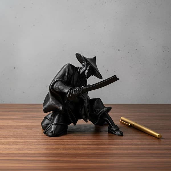Mini Sverdmann Figur Utsøkt Retro Bil Statue Ornament Dekor