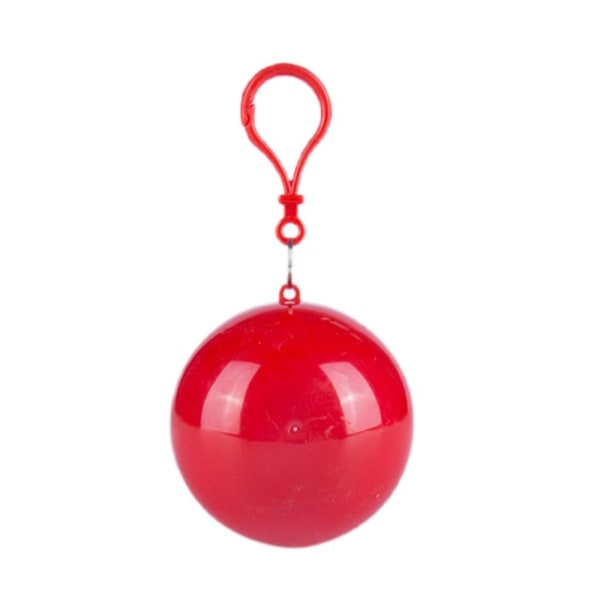 Kannettava sadetakki Ball Emergency Poncho Unisex muovinen kertakäyttöinen Red
