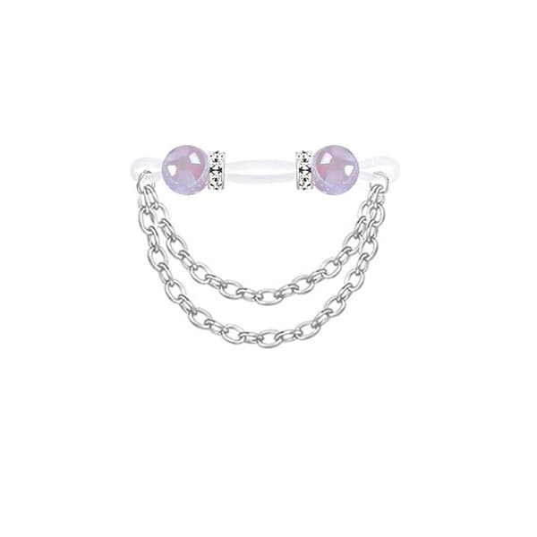 1 par justerbare brystvorteringe uden piercing i akryl White