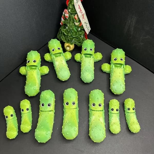 1 st 3D-printade gurkleksaker rörlig gurkgrönsaksmodell A1