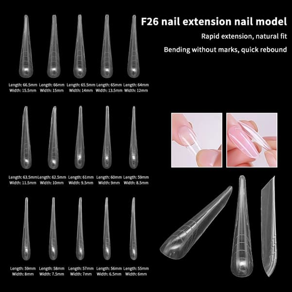 30/150 stk./æske buede stiletto-kloformede negleforme til fingre 150Pcs