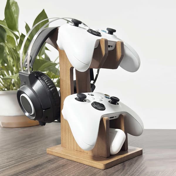 Multifunktionel Universal Spillecontroller Stand i Massivt Træ Og A2