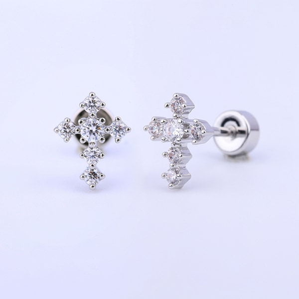 1 kpl Zircon Cross Ear Bone Nail Gentleness Korvakorut Muotikorva A5