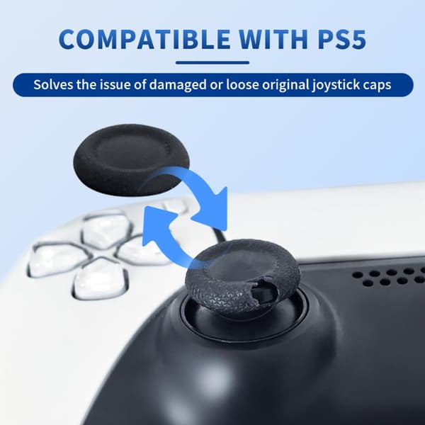 6 STK Spillkontroller Joystick-hette Erstatningsdeler Anti-løs Red