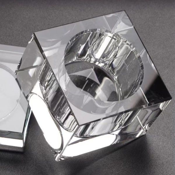 Neliömäinen lasikristalli Dappen Dish Cup metallikansi akryylineste P Multicolor