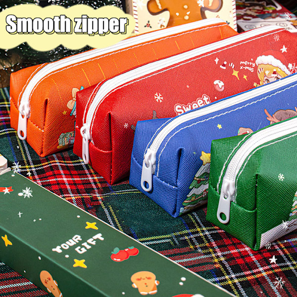 Kawaii Julpennfodral Stor Kapacitet Pennförvaringsväska 1pc random