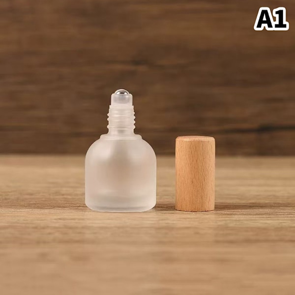 10 ml Rollerball Roll On Flaske Med Træ Rustfrit Stål Kugle White