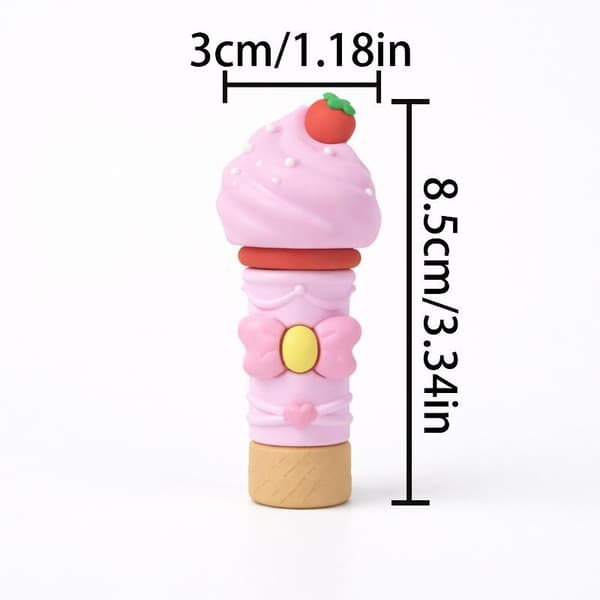 1 stk. iskremformet mini fin tåkesprayflaske med sløyfe Pink