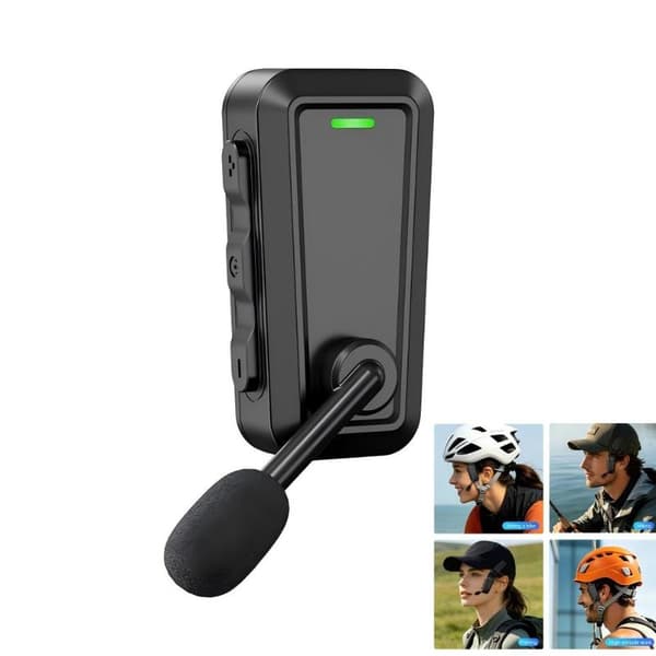 Trådlöst hjälmintercom Bluetooth-headset med mikrofon vattentätt Black