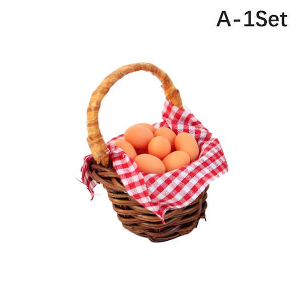 1Sett 1:12 Dukkehus Miniatyr Egg Basket Duck Egg Frame Kjøkken A