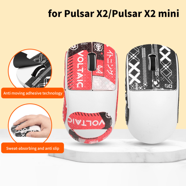 Sklisikker museklistremerke for Pulsar Xlite X2/X2 MINI Mouse Grip T A10