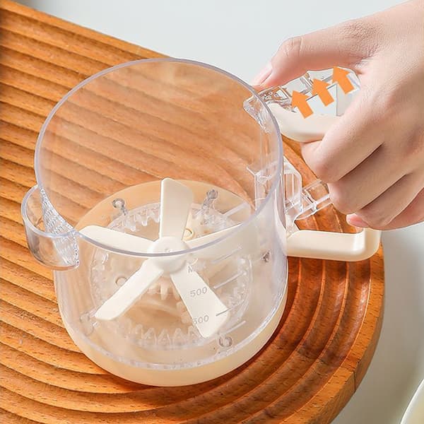 Multifunksjonell Eggevispkopp Halvautomatisk Eggevisper Husholdning Beige