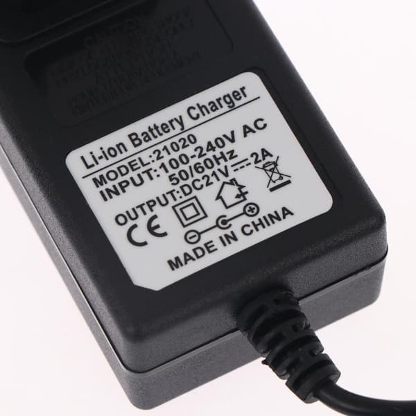 1 stk 21V litiumbatterilader 1A 2A for 18V intelligent strømadapter 21V 1A