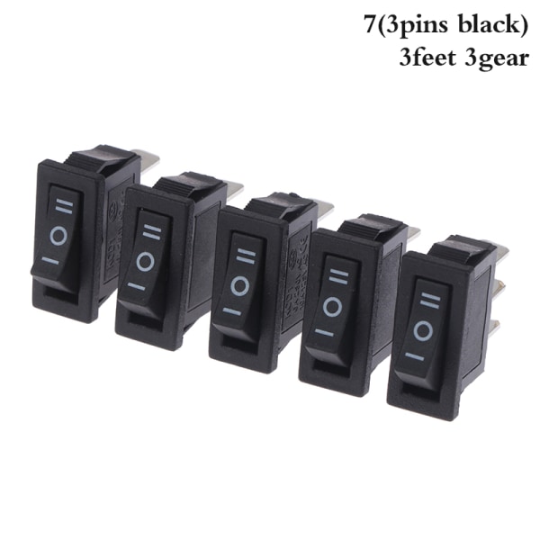 5 stk KCD1-110 9,5x21mm vippebryter PÅ/AV 2 Pins Instrument Po 7(3pins black)