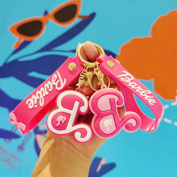 Rosa Barbie Key Chain Pendant Love Key Ring Hodetelefonveske Char 7