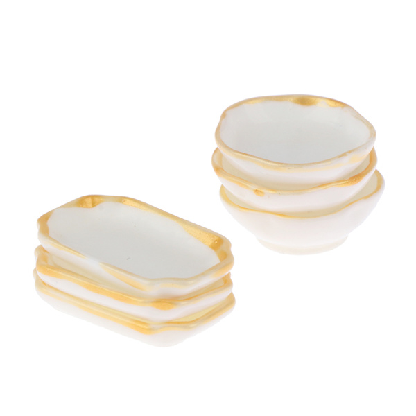 4 kpl 1:12 Dollhouse Mini Bowl Lautastarjotin kakkuastiasetti 1#-4Pcs