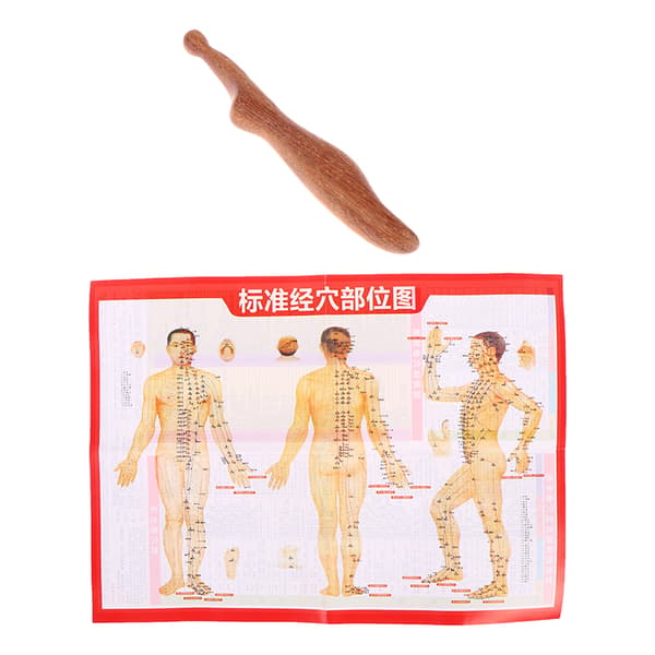 Halsfot Sandelträ Triggerpunkt Massage Gua Sha Verktyg Hem G