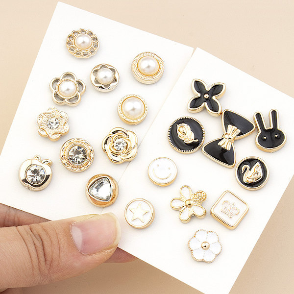 10 stk Metal Pearl Brocher Knapper Sjal Skjorte Krave Pin Fashi 01
