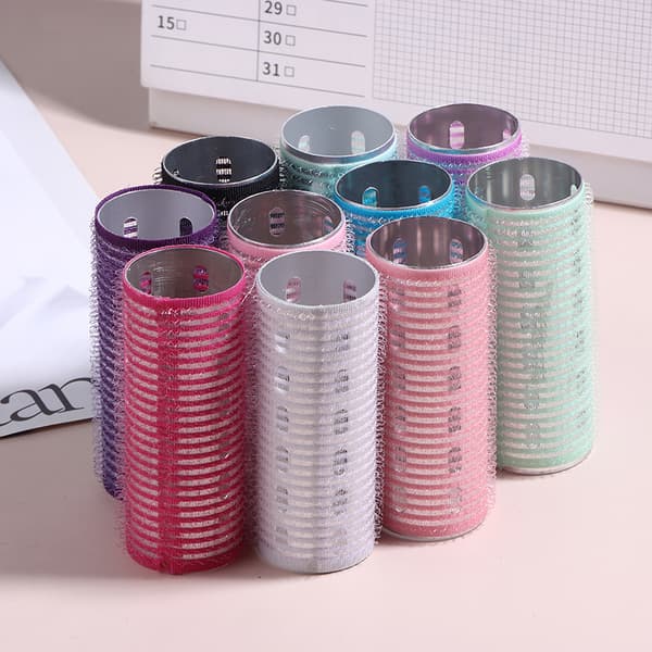 1/5 st Bangs Roller Set Kardborre Aluminium Silverkärna Själv White 1Pcs