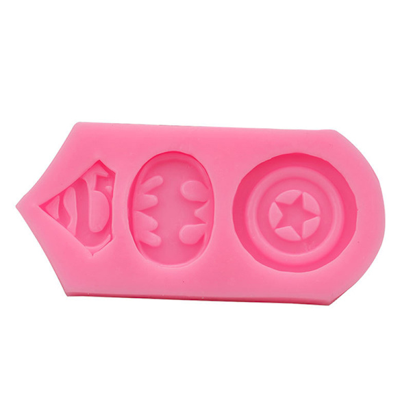 Mini Cartoon Hero Silikonform Rosa harpiks eller sjokoladeform Pu pink