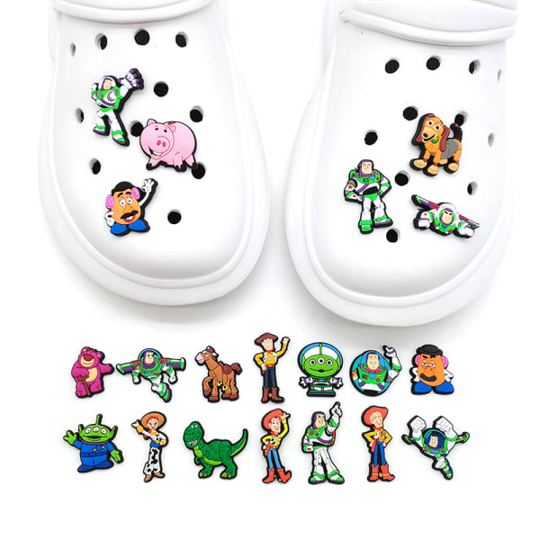 3 stk e Toy Story Bear Pvc Croc Sko Charms Cartoon Diy Sandal A1