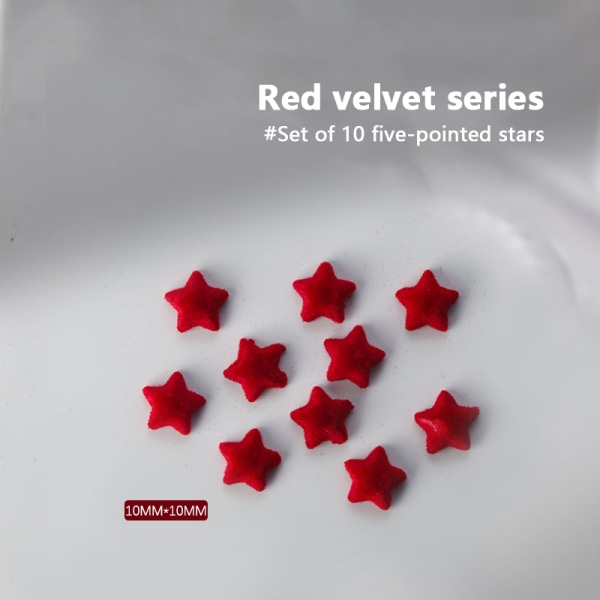 10 kpl New Year's Red Series Love Ribbon Bow Star Resin Nail Acc SZ-629