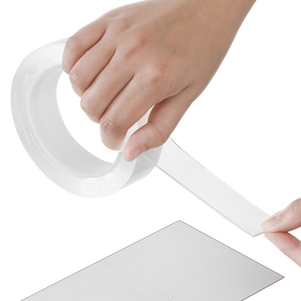 1/2/3/5M Nano Dobbeltsidig Teip Transparent Gjenbrukbar Vanntett 5M