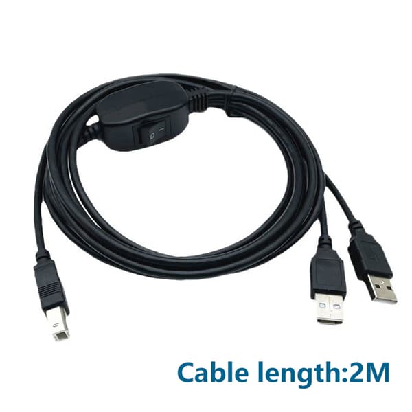 2-i-1 USB A til B printerkabel til 3D-printer splitter til to
