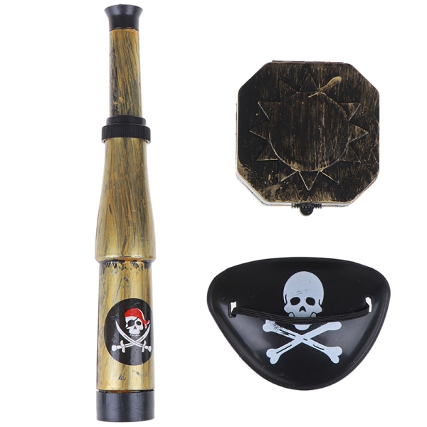 3stk Legesæt til Pirate Party Dress Up Pirate Toy Halloween Th