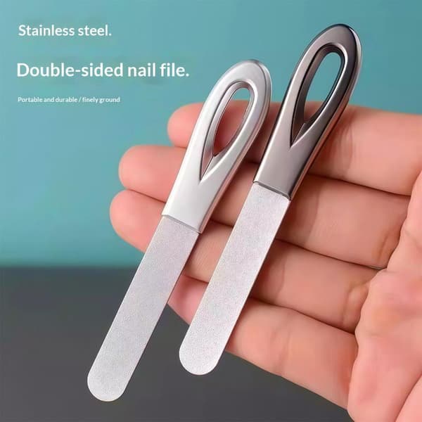 Neglefil i rustfrit stål med diamantkorn til finger- og tånegle 2Pcs