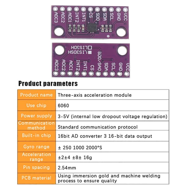 1/3/5 stk. LIS3DSH Højopløseligt Treakset Accelerometer Modul 5pcs