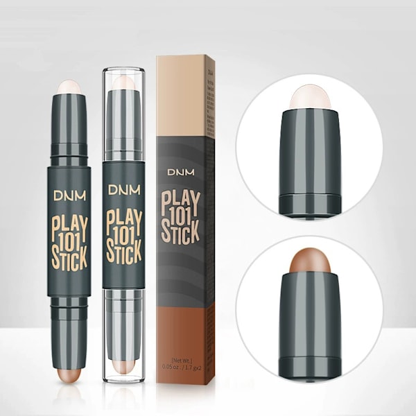 Dobbelt-hoved Makeup Highlighter V Ansigts Concealer Contouring Bronzer A