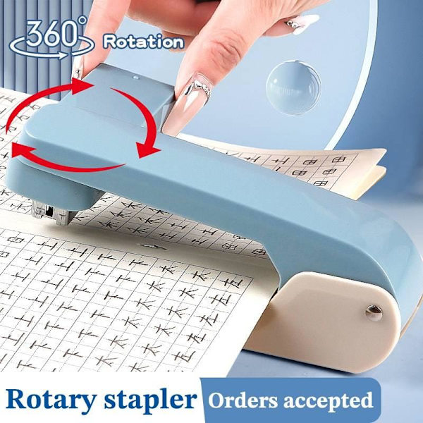 360° roterende stiftemaskin arbeidsbesparende langpapir roterende stiftemaskin 24/6 blue