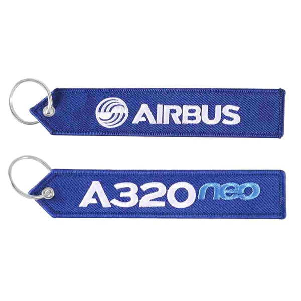 Airbus nøkkelring telefonstropper broderi A320 Aviation nøkkelring LIGHT BLUE