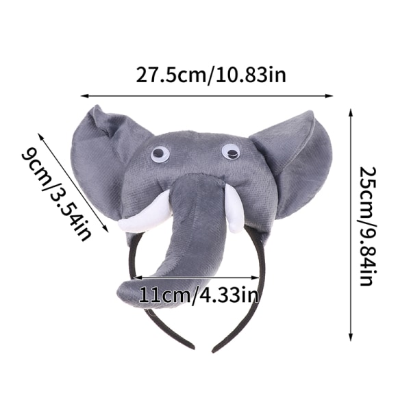 Barn Barn Elefantöron Pannband Animal Tie Tail Gift Party 1Pc Headband
