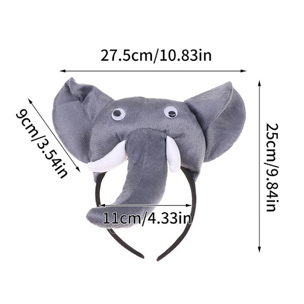 Lapset Lapset Elefanttikorvat Pääpanta Eläimen solmio häntää lahjajuhla 3Pcs/set