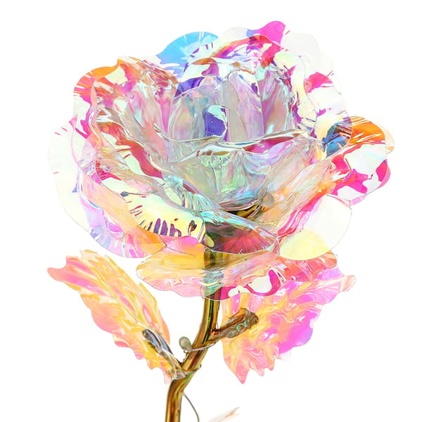 24k forgyldt rosenguld blad kunstig rose blomst mors dag V