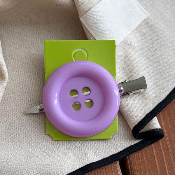 Y2K Ekstra Stor Knap Side Hårklemme e Retro Andenæb Pandehår Si Pink