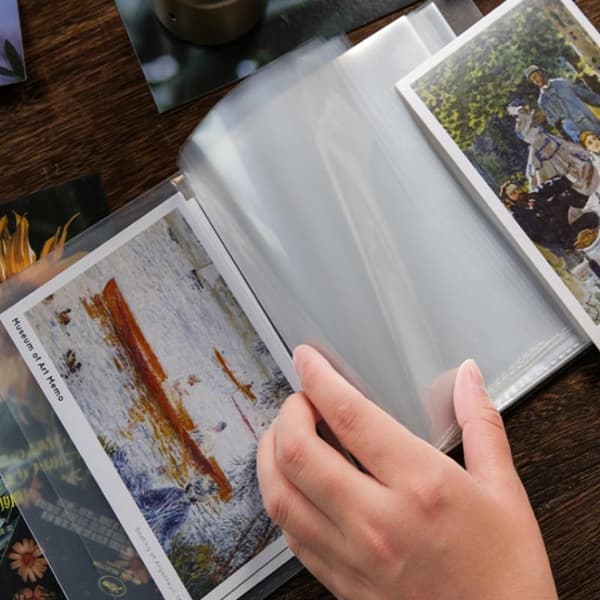 40 stk/bok A6 oppbevaringshefte Enkel stor kapasitet vanntett Transparent