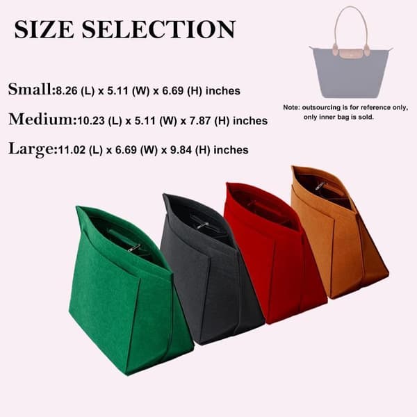 Filt Tote Taske Organizer Indsats Med Flere Rum Lynlås Beige M