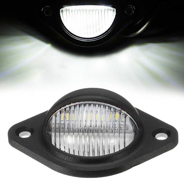 1st 12V LED nummer registreringsskylt Light LED Rund registreringsskylt