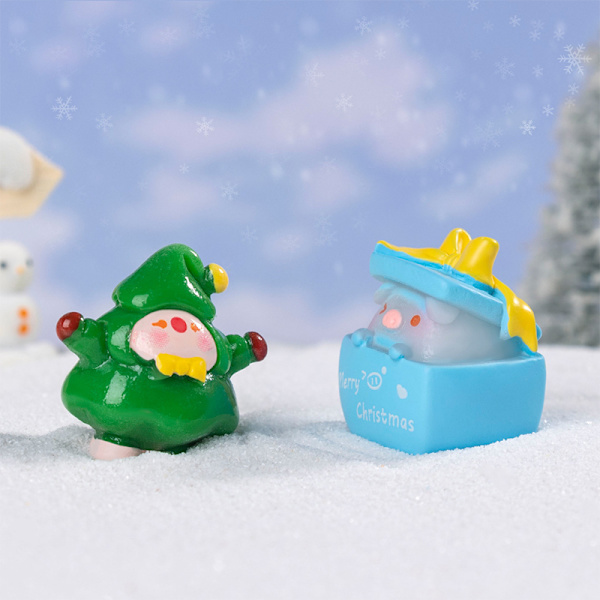 Mini Juldekoration Snögubbe Träd Mikrolandskap Ho A8