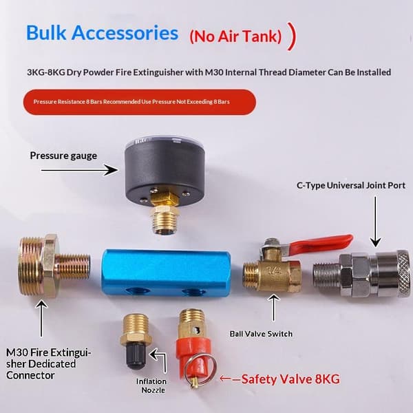 1 stk. lille gaslagertank trykadapter reformeret oppustelig PU spring trachea